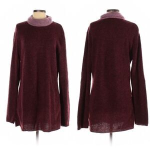 CAPUCINE PUERARI Italian Mohair Wool Long Turtleneck Sweater L